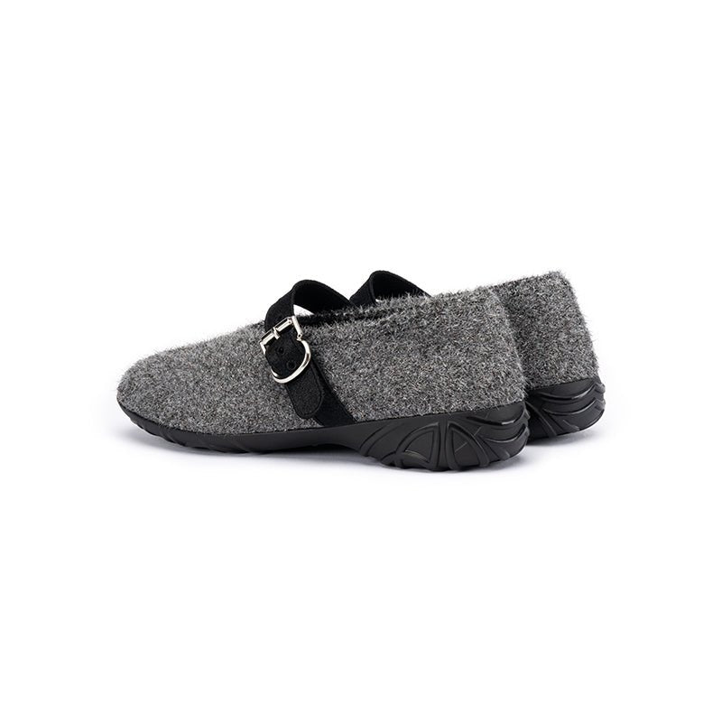 Supportive Soft Round Toe Fuzzy Loafers - 0cm