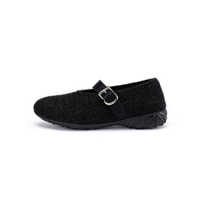 Supportive Soft Round Toe Fuzzy Loafers - 0cm