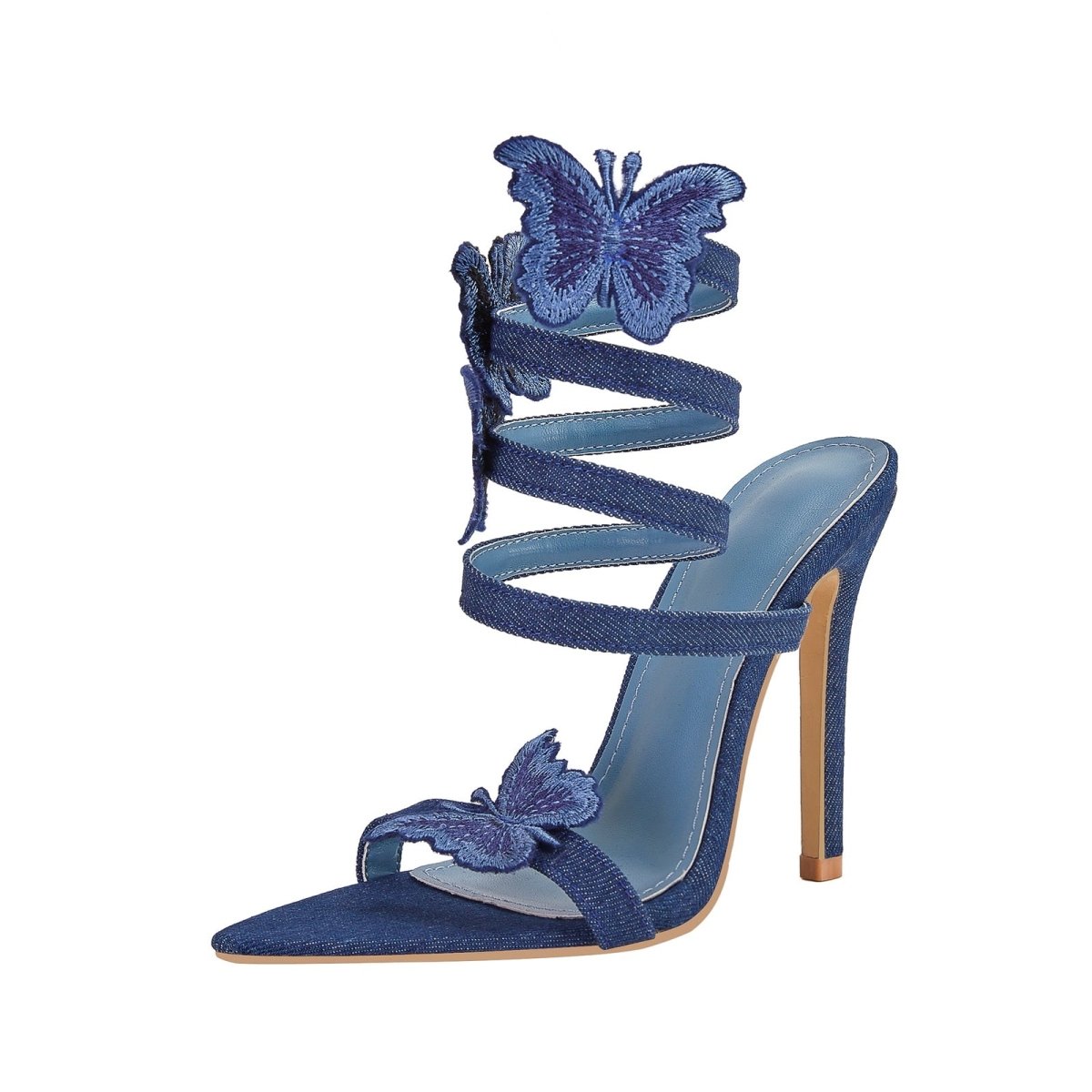 Sweet Butterfly Navy Blue Sandals with Detachable Straps - 0cm