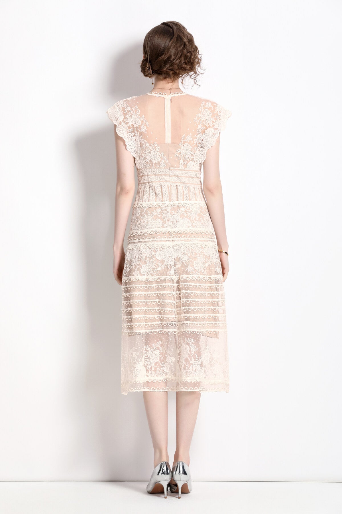 sweet floral embroidered tea dress all white 4