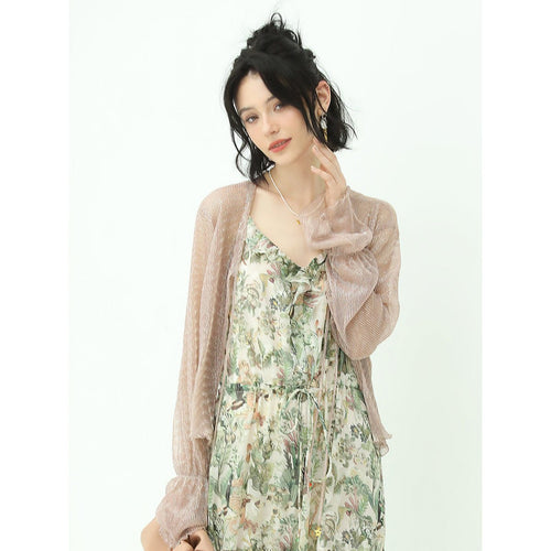 sweet plisse sheer pink cardigan all pink 1