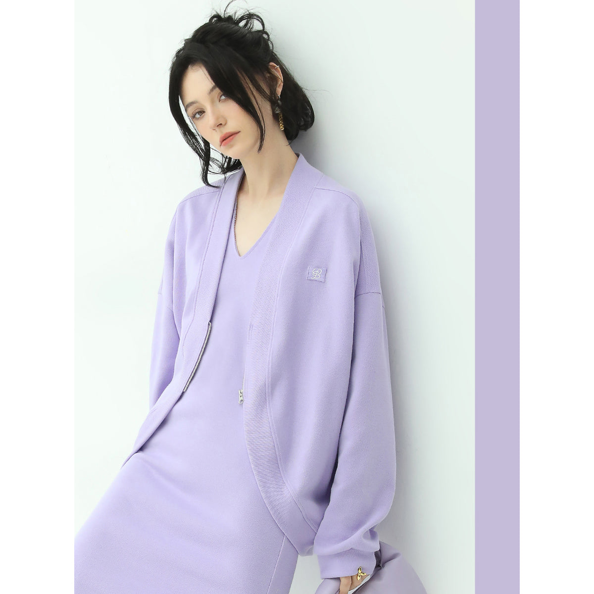 sweet relaxed fit lavender cardigan all lavender 2