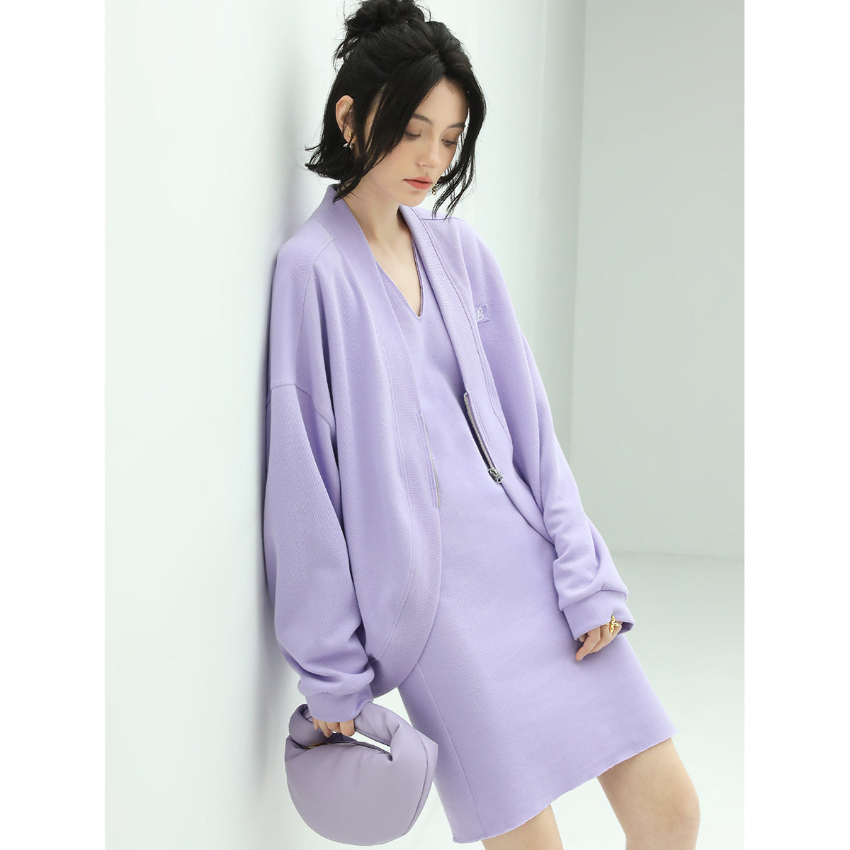 sweet relaxed fit lavender cardigan all lavender 3