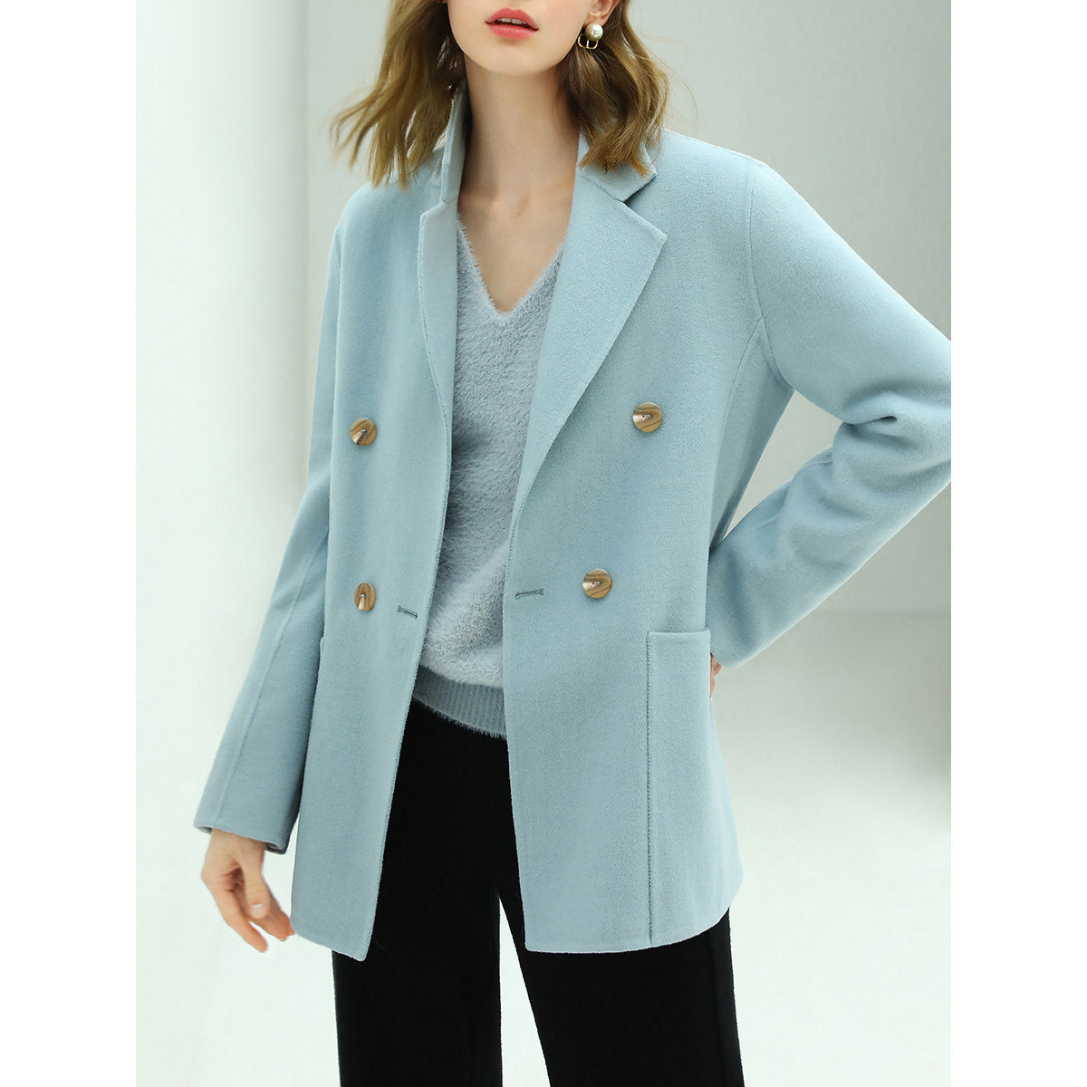 tailored powder blue double breasted wool coat all blue 3
