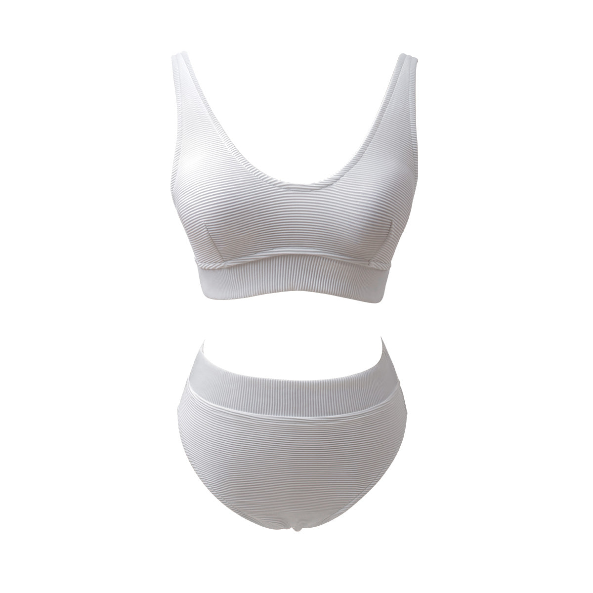 tank top style tummy control swimsuit all white 4