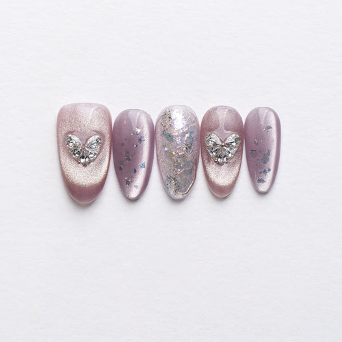 Taro Bubble 3D Press-On Nails
