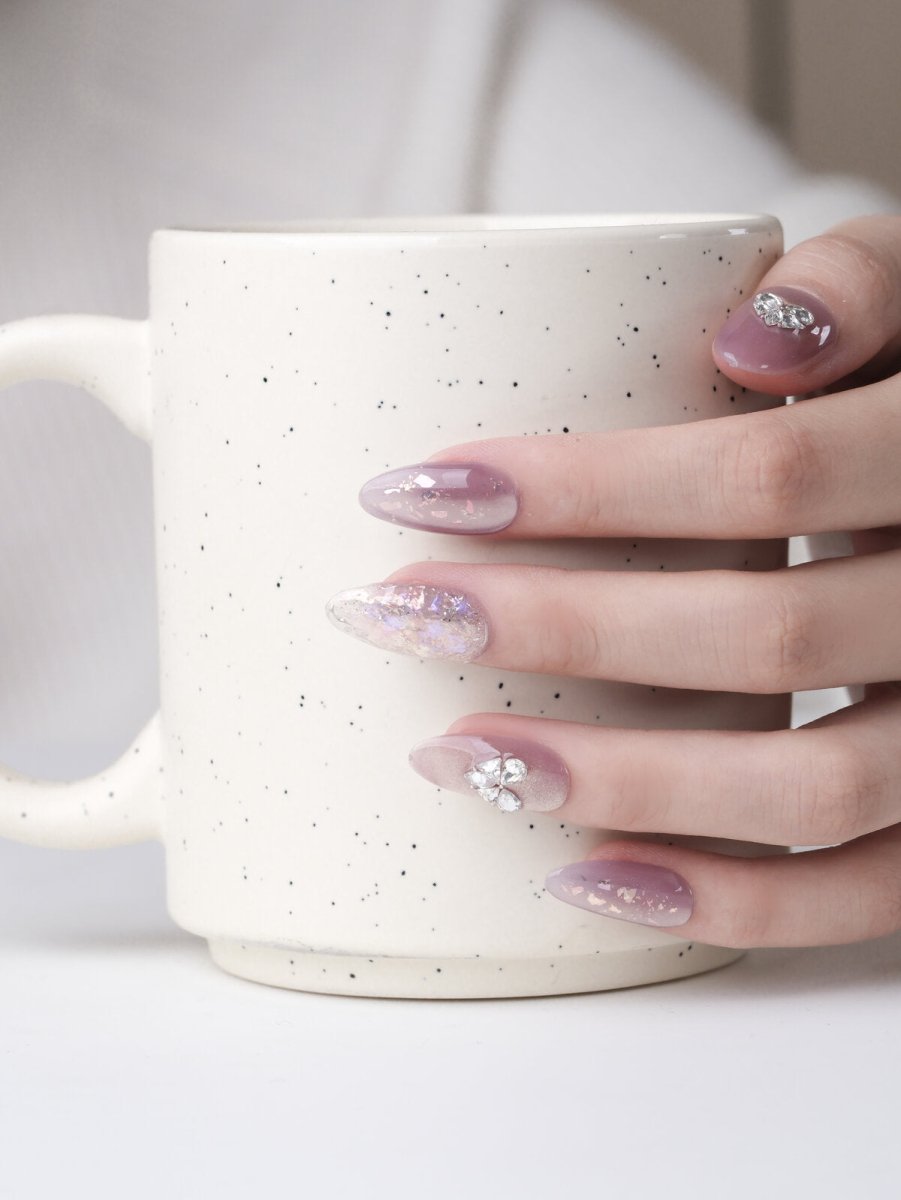 Taro Bubble 3D Press-On Nails