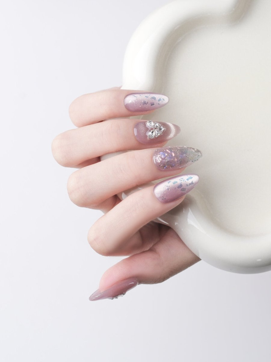 Taro Bubble 3D Press-On Nails