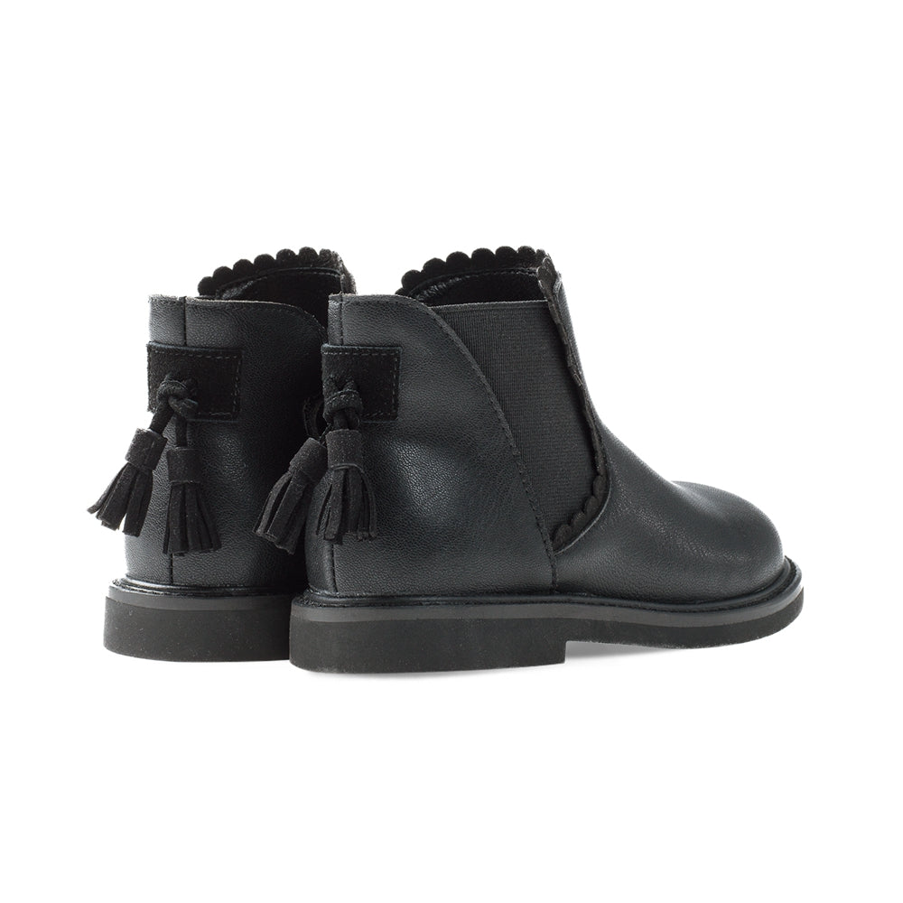 tassel tail kids chelsea boots all black 4