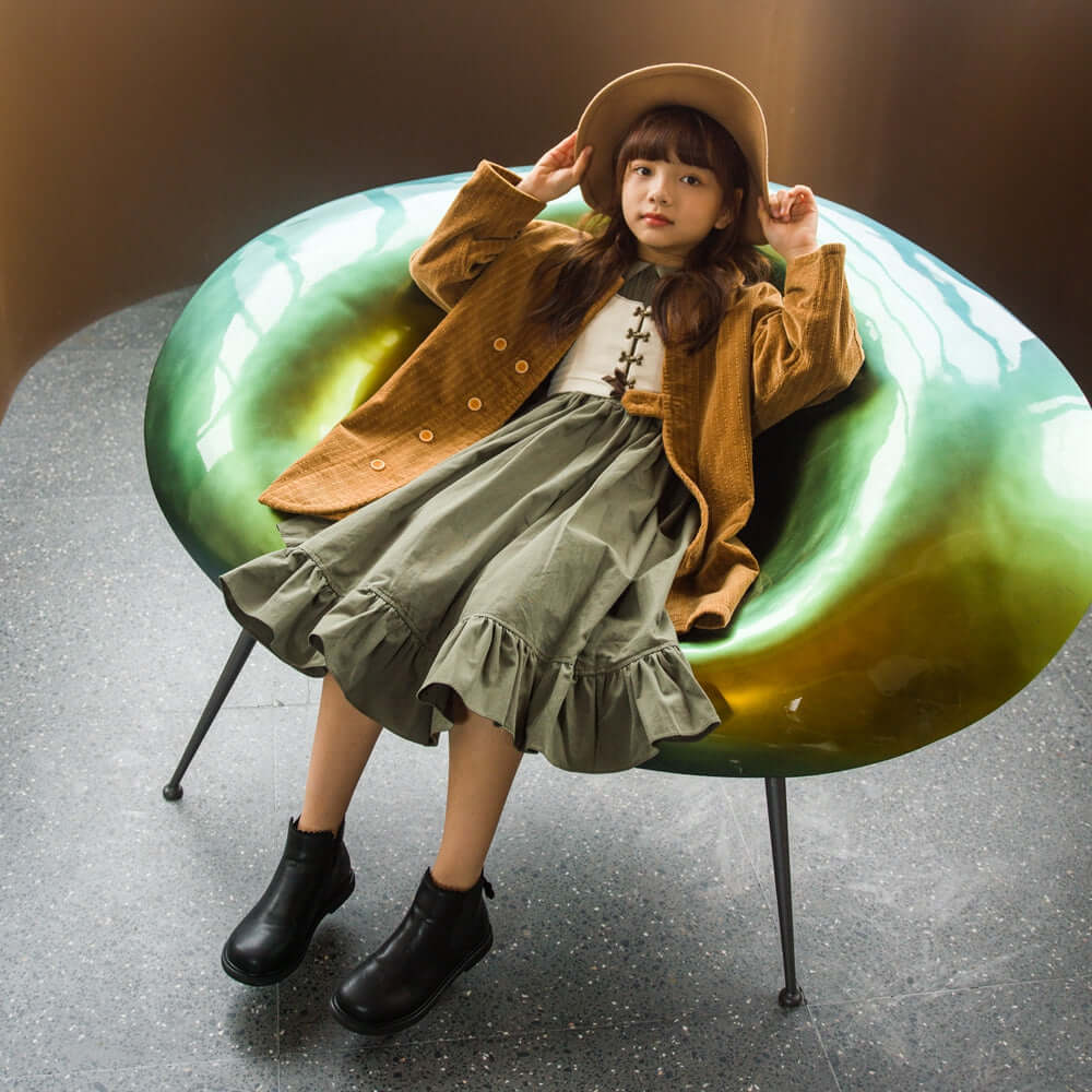 tassel tail kids chelsea boots all black 7