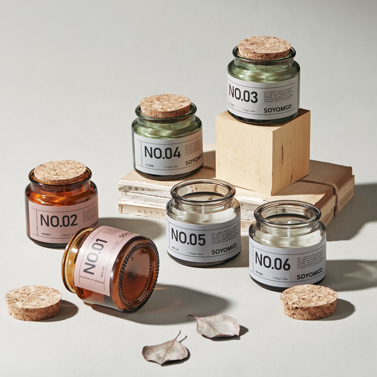 Teakwood Tobacco Apothecary Glass Jar Candle