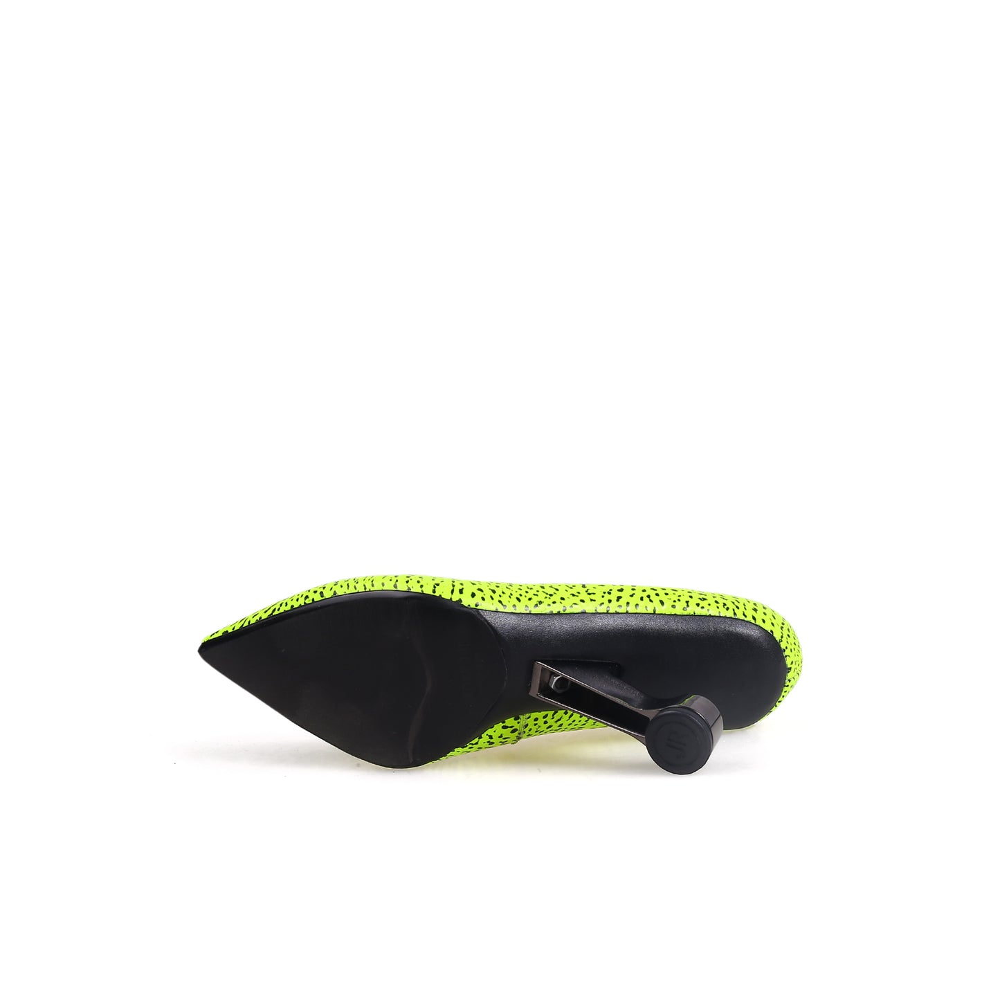 textured leather pointed toe pumps all lime 4