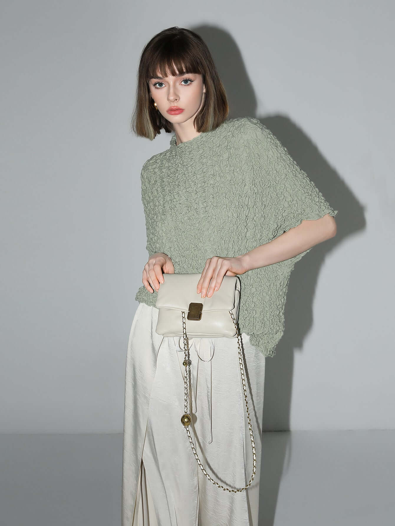 textured pleated knit batwing top all avocado 2