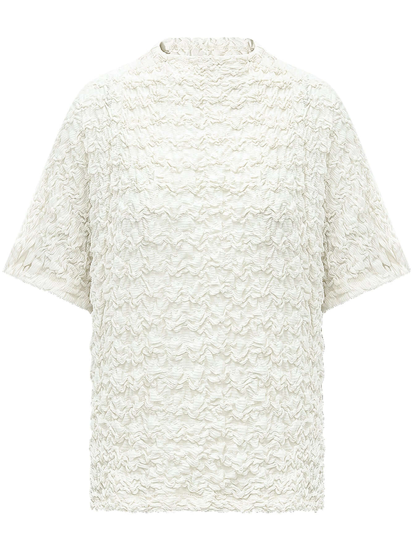 textured pleated knit batwing top all ivory 4