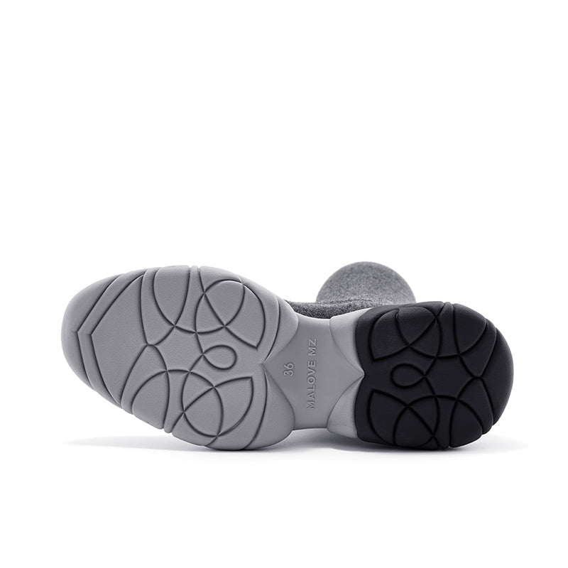 Thermal Over-the-Knee Sneaker Boots – Stretch Wool Knit Winter Boots