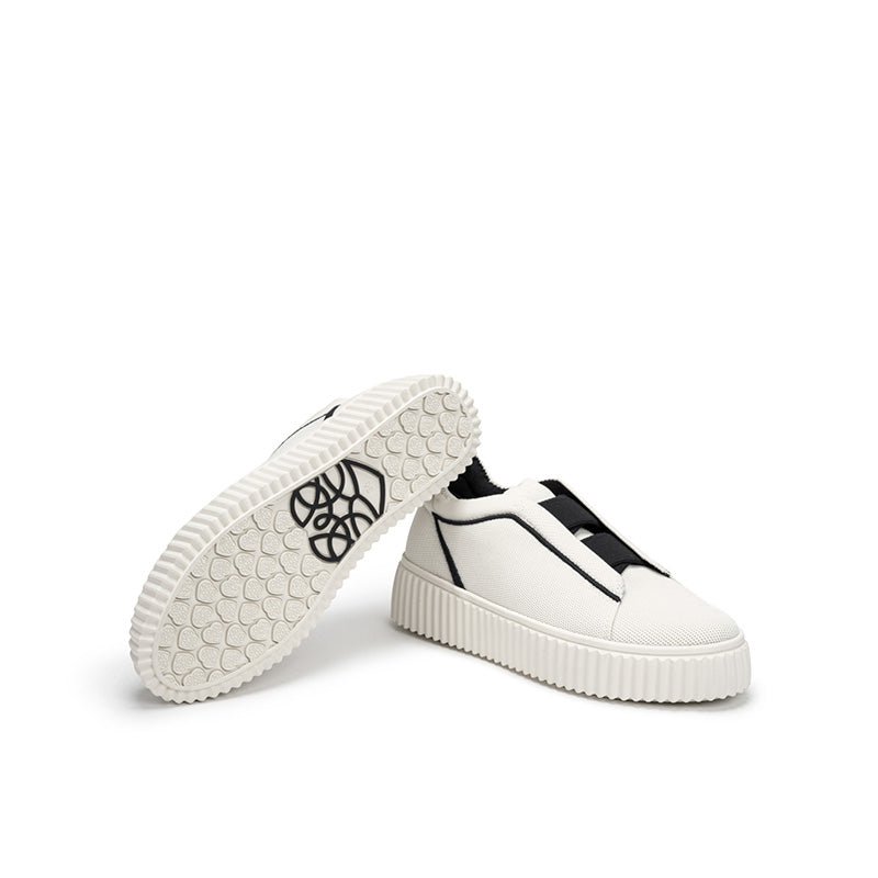 Thick Soled Height Boosting Tennis Sneakers - 0cm