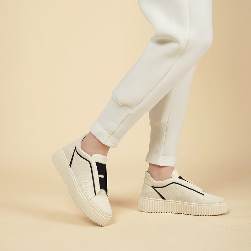 Thick Soled Height Boosting Tennis Sneakers - 0cm