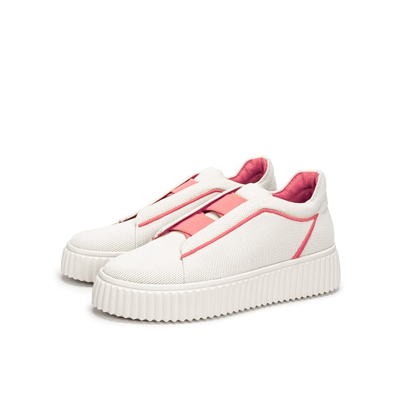 Thick Soled Height Boosting Tennis Sneakers - 0cm