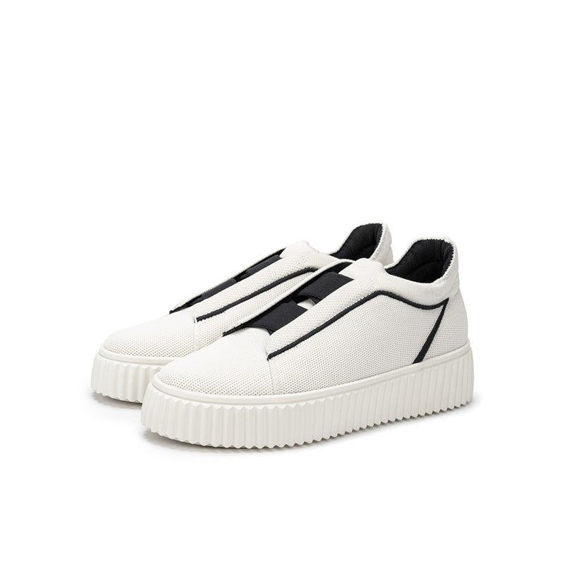 Thick Soled Height Boosting Tennis Sneakers - 0cm