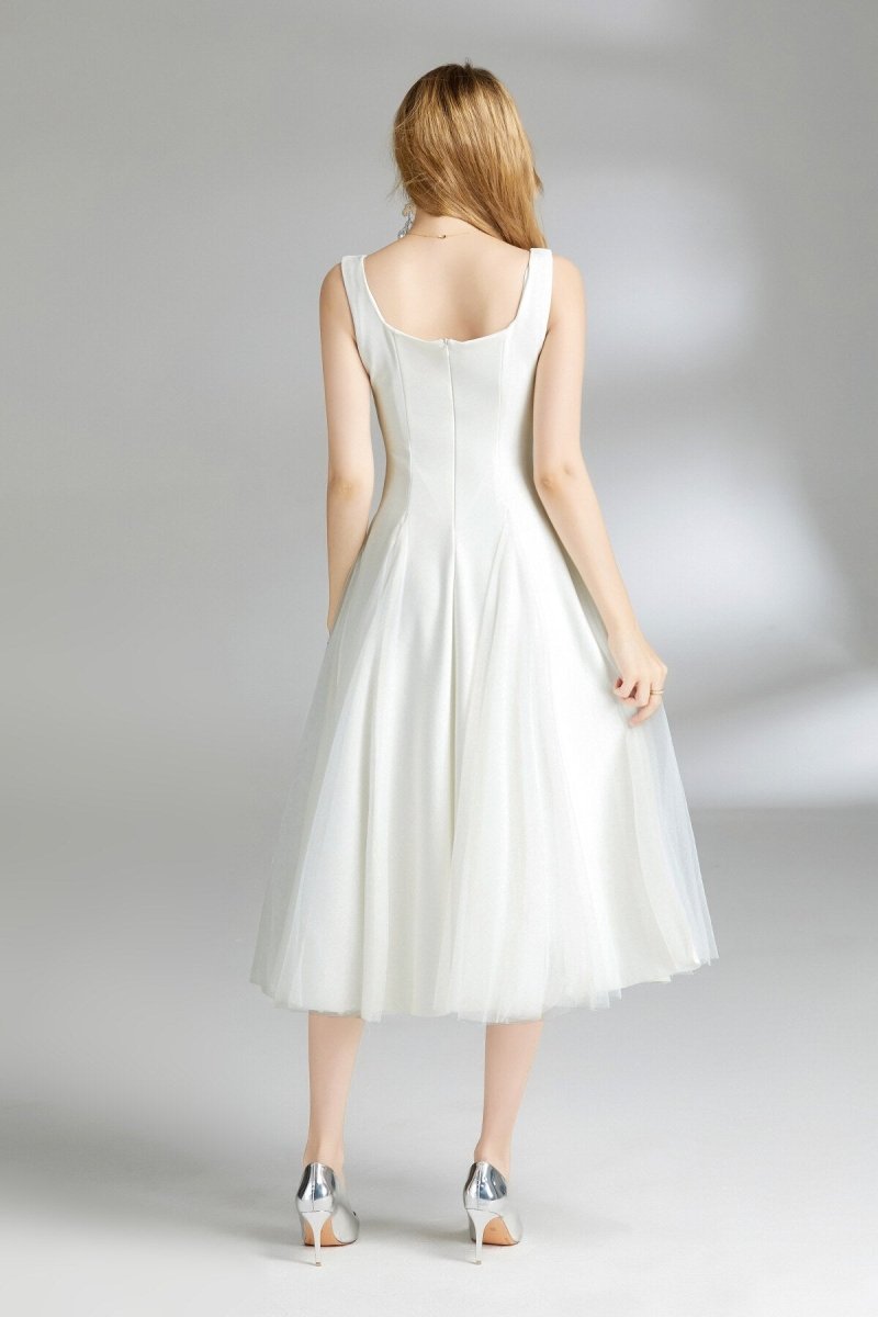 Thick Strap Tulle Puffy Fairy Midi Dress - 0cm