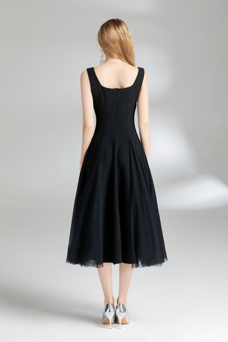 Thick Strap Tulle Puffy Fairy Midi Dress - 0cm