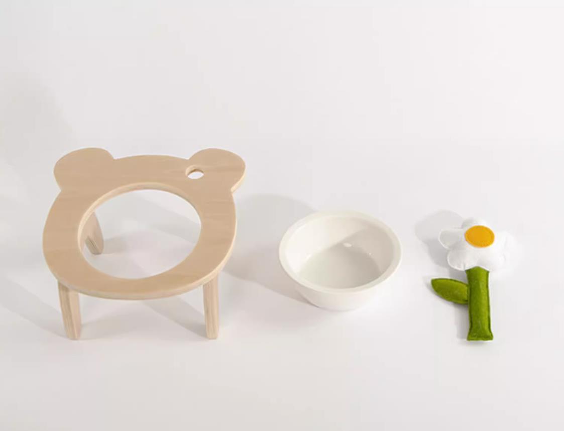 tilted daisy pet bowl with stand single 5