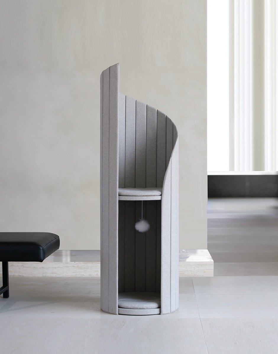 Time Tower Modern Cat Tree Condo – Space Saving Vertical Cat Tower