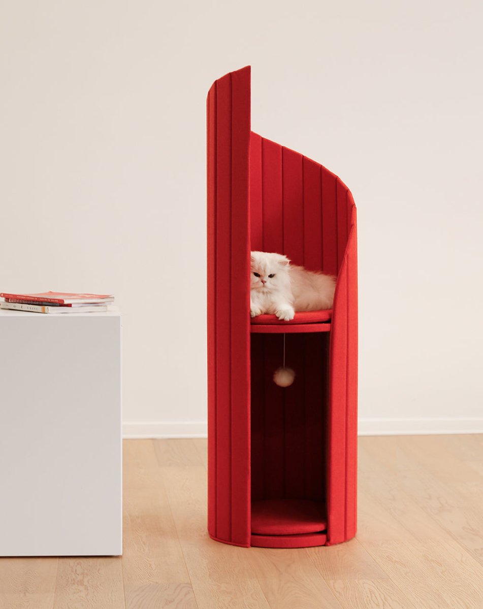 Time Tower Modern Cat Tree Condo – Space Saving Vertical Cat Tower