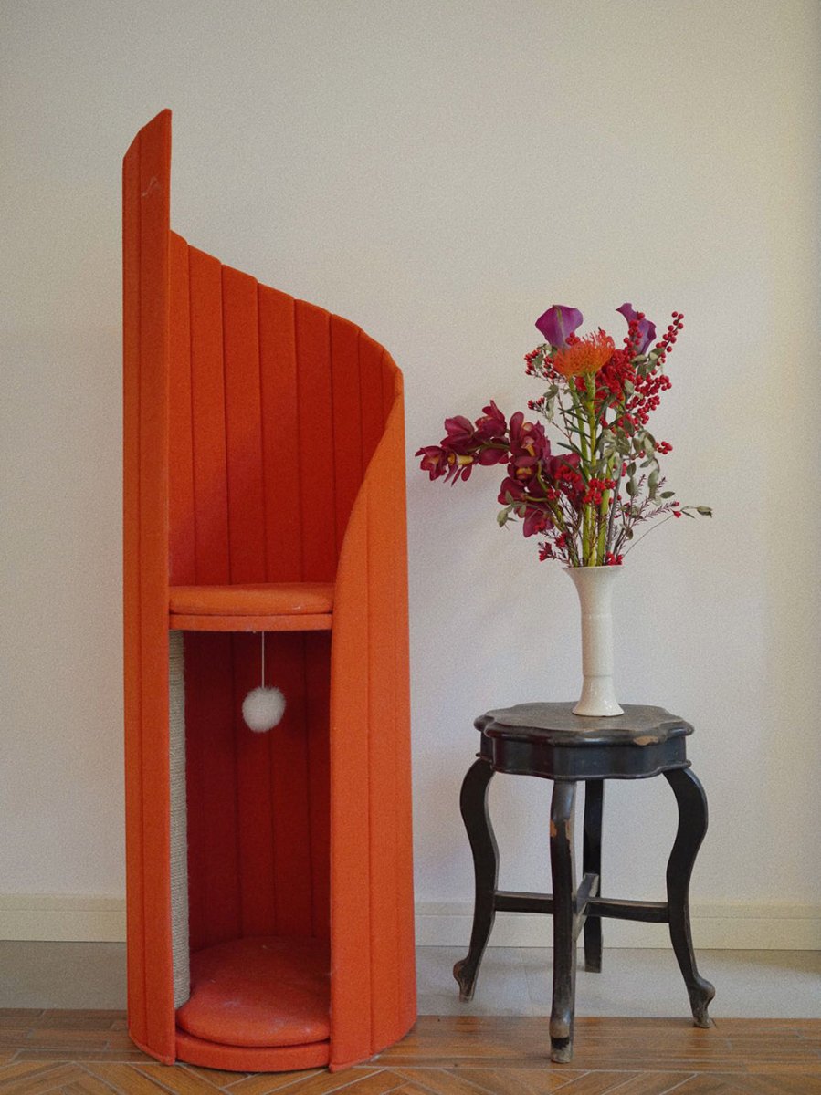 Time Tower Modern Cat Tree Condo – Space Saving Vertical Cat Tower