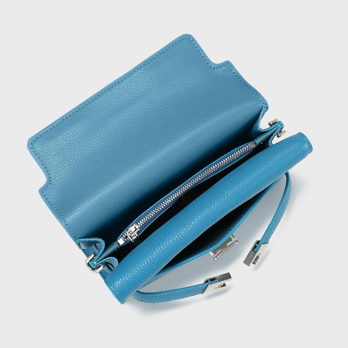 TOGO Leather Flap Crossbody Bag – Structured Envelope Purse with Metal-Tipped Straps