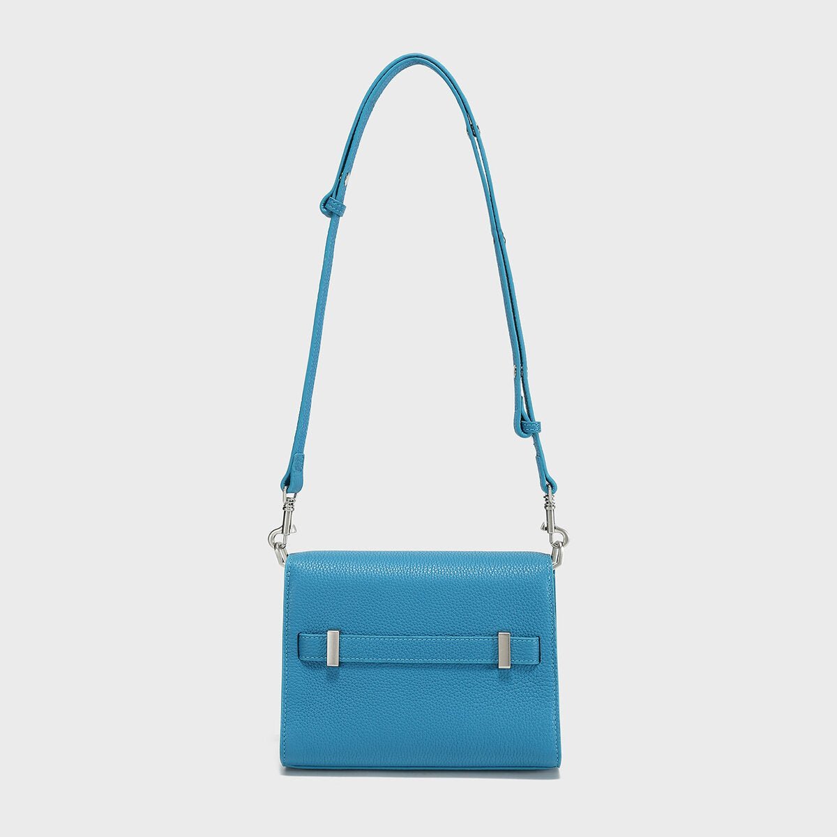 TOGO Leather Flap Crossbody Bag – Structured Envelope Purse with Metal-Tipped Straps