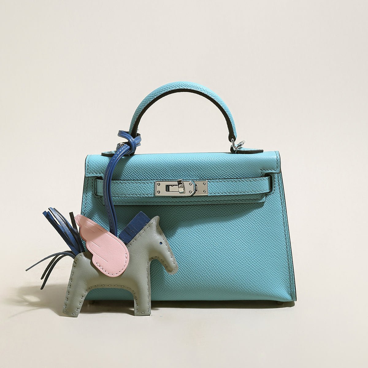 Trendy Petite Top Handle Bag with a Horse Charm - 0cm