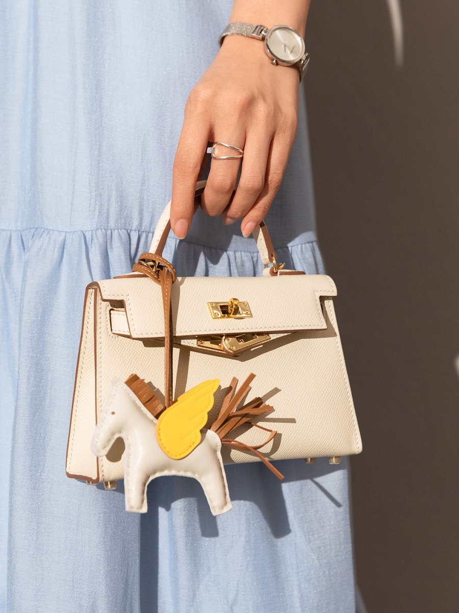 Trendy Petite Top Handle Bag with a Horse Charm - 0cm