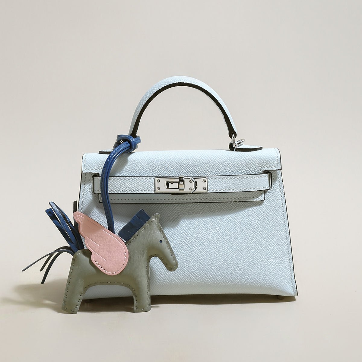 Trendy Petite Top Handle Bag with a Horse Charm - 0cm