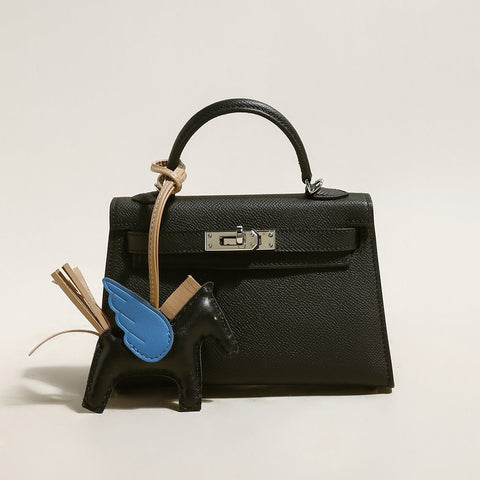 Trendy Petite Top Handle Bag with a Horse Charm