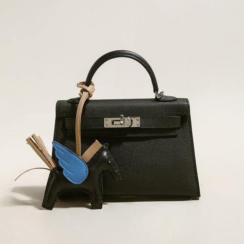 Trendy Petite Top Handle Bag with a Horse Charm