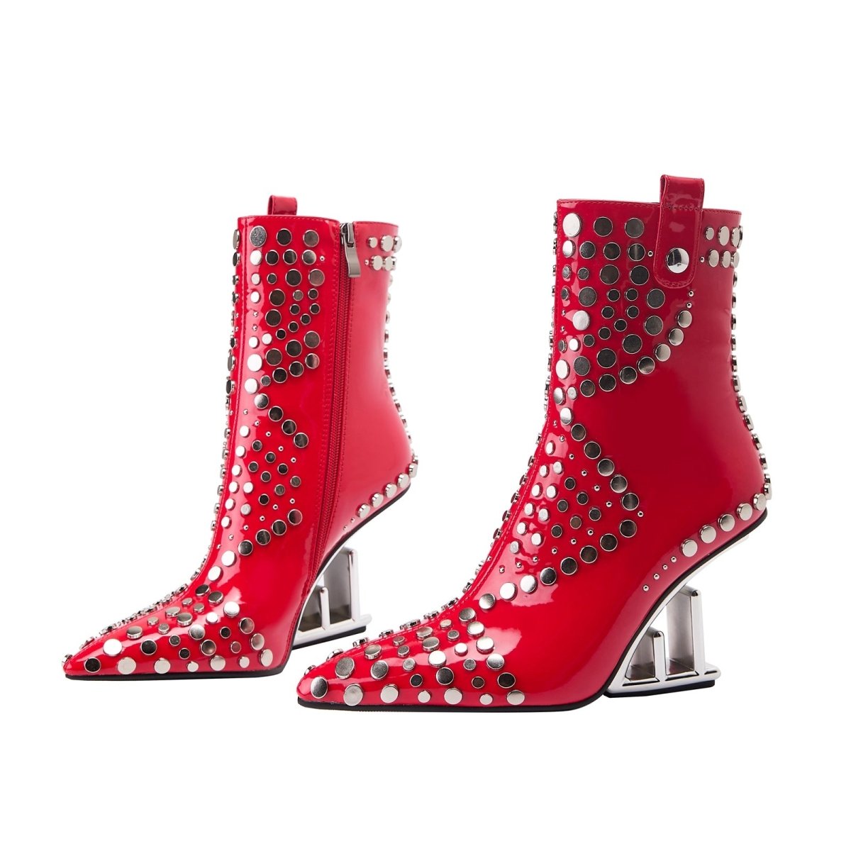 tribal - rivet - stonehenge - heel - pointed - toe - ankle - boots_all_red_4.jpg