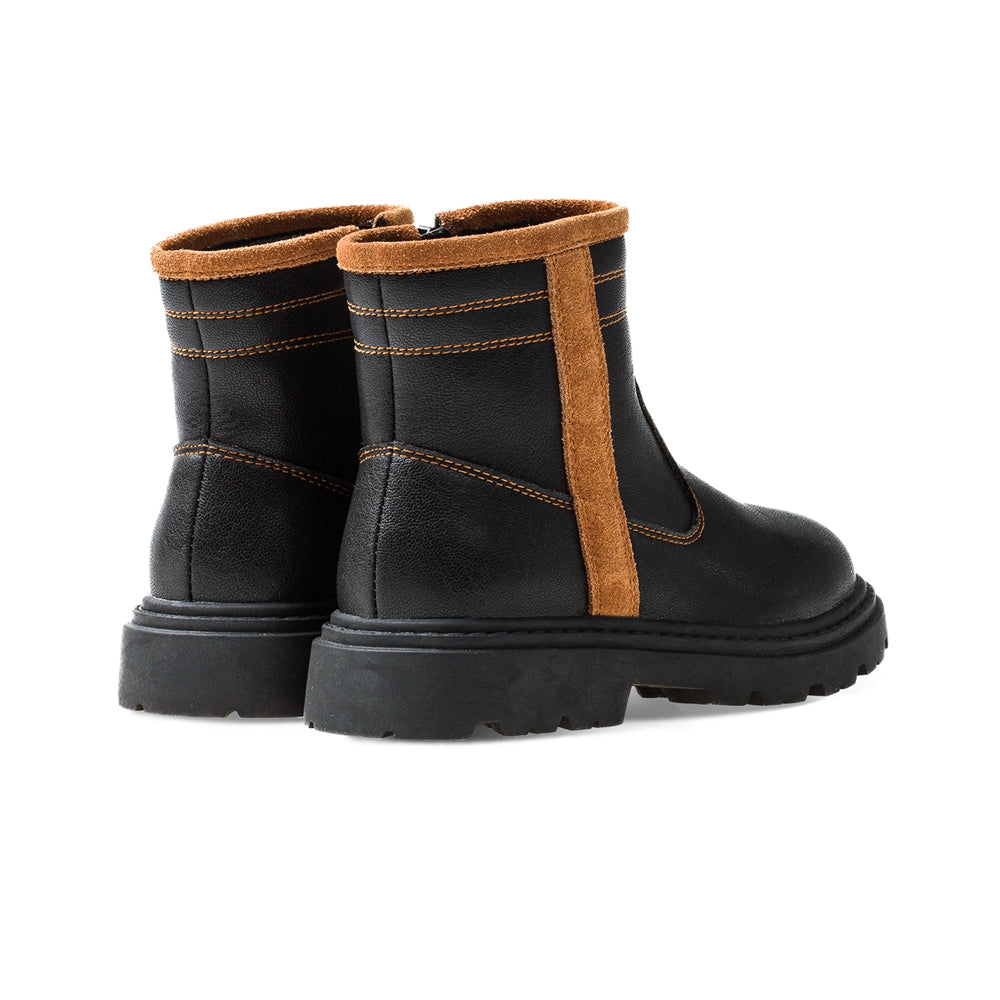 trim line non slip kids casual boots all black 4