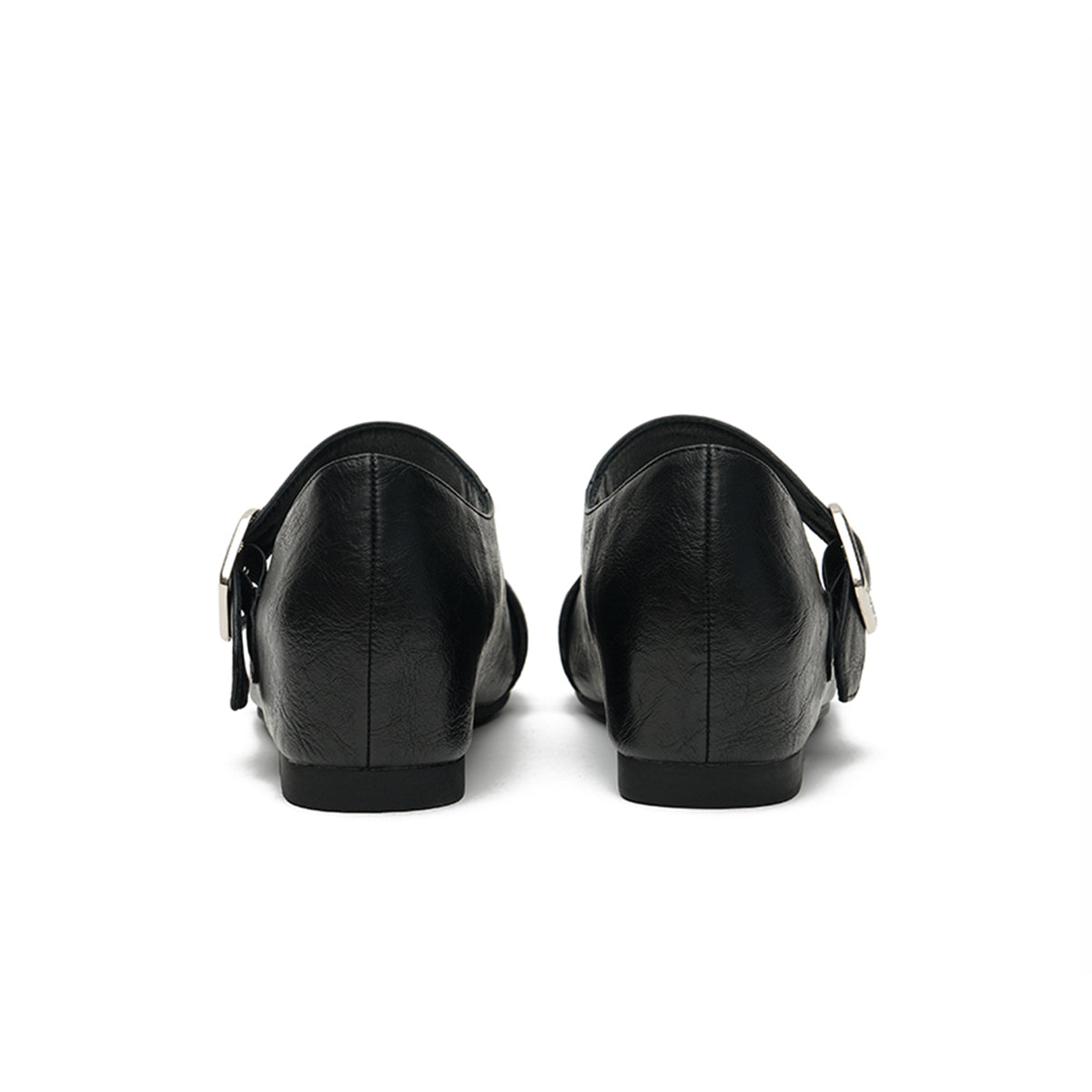 Triple D Ring Buckle Mary Jane Wedge Flats