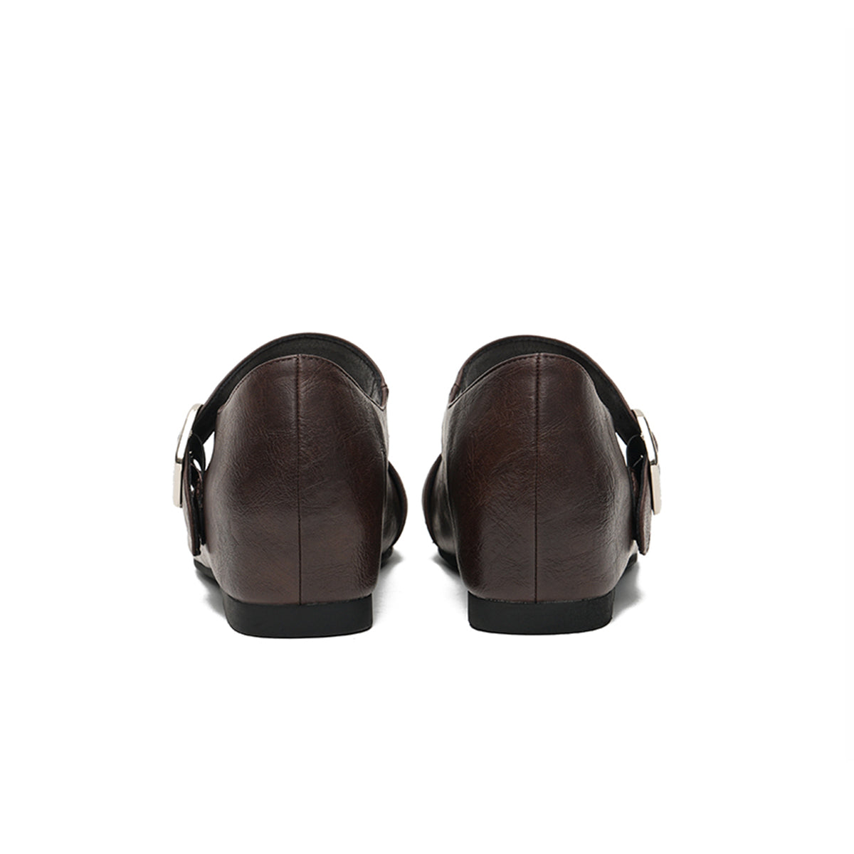 Triple D Ring Buckle Mary Jane Wedge Flats