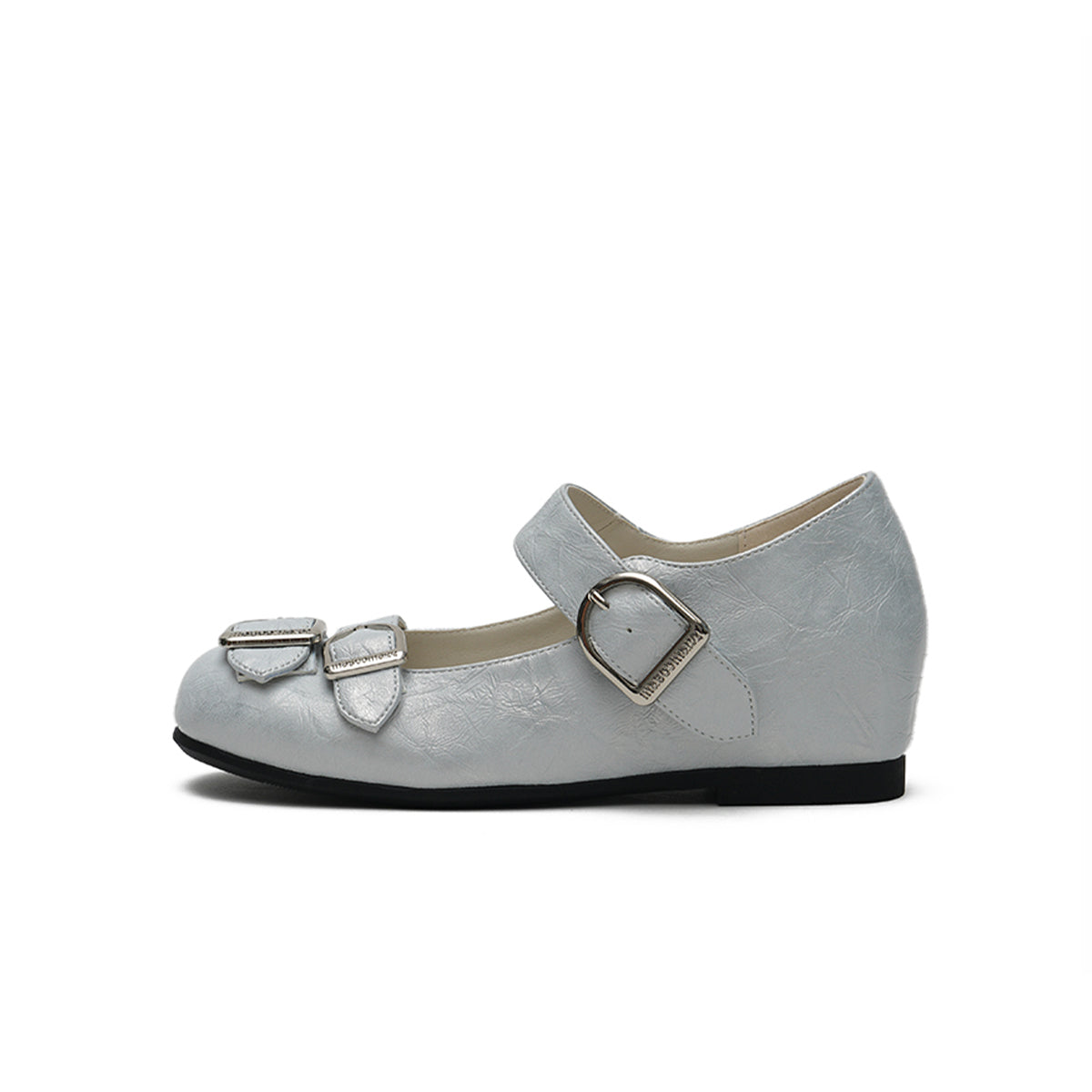 Triple D Ring Buckle Mary Jane Wedge Flats