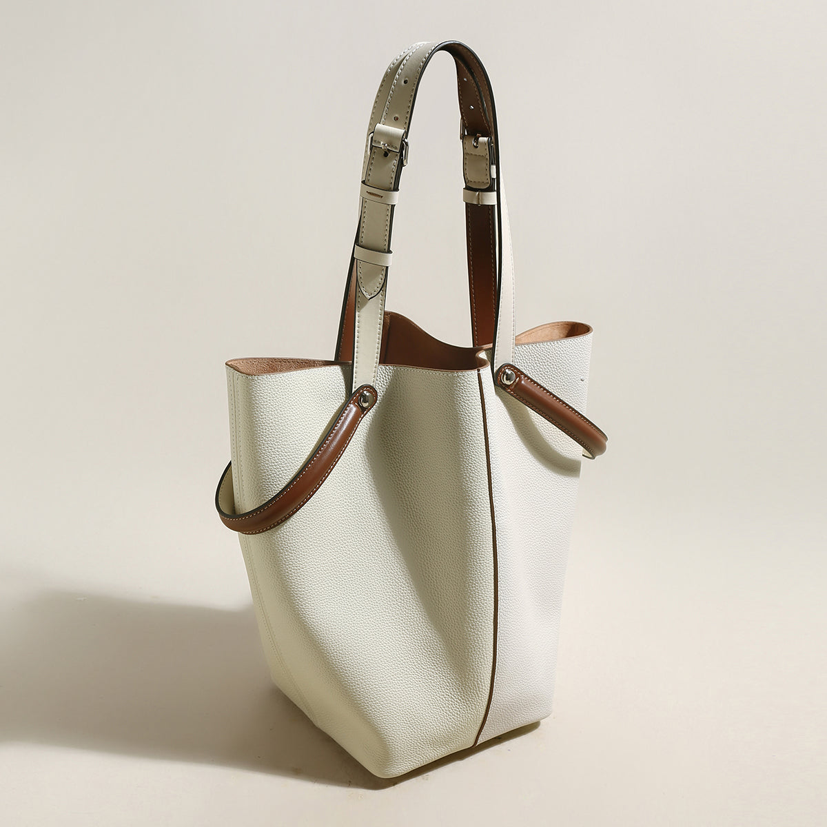 tropea trapezoid tote bag white 2