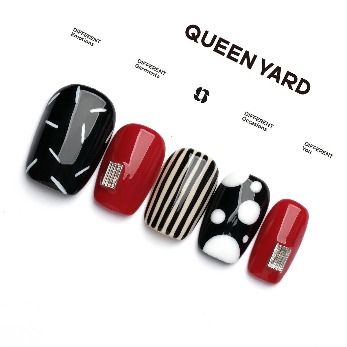 Turkish Nights Black Red Graphic Press-On Nails