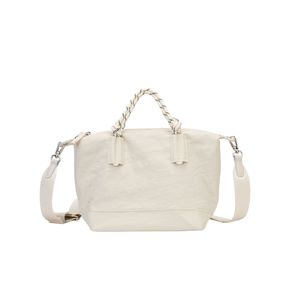 Twisted Rope Crinkle Nylon Tote & Crossbody Bag
