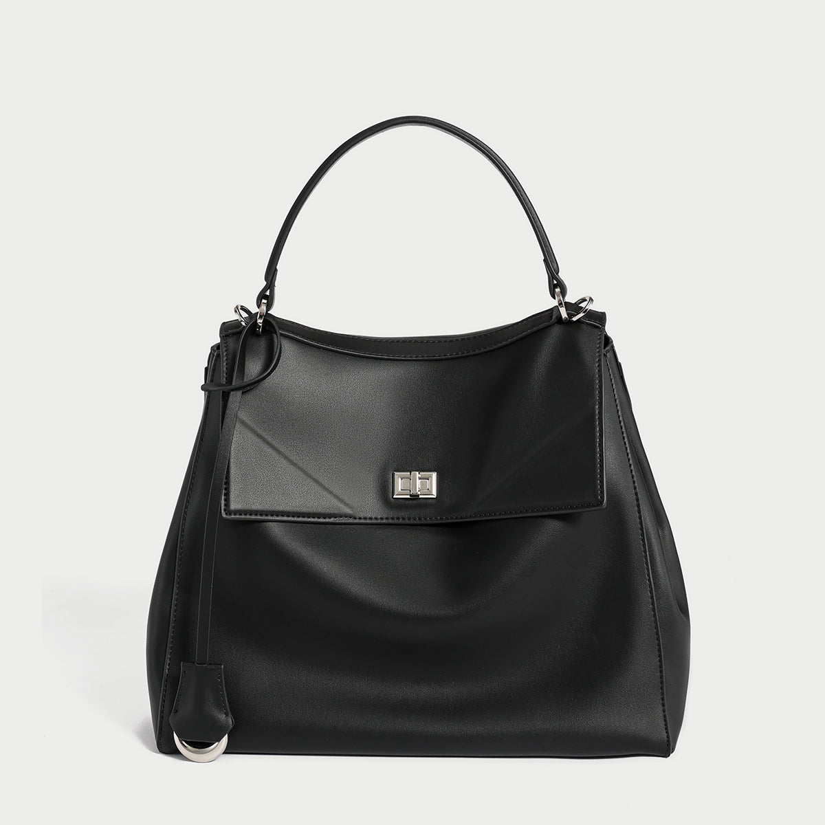 two way leather backpack black 1