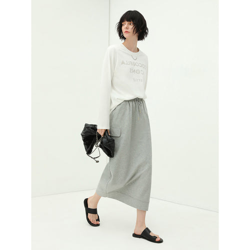 ultimate grey drawstring midi skirt all grey 1