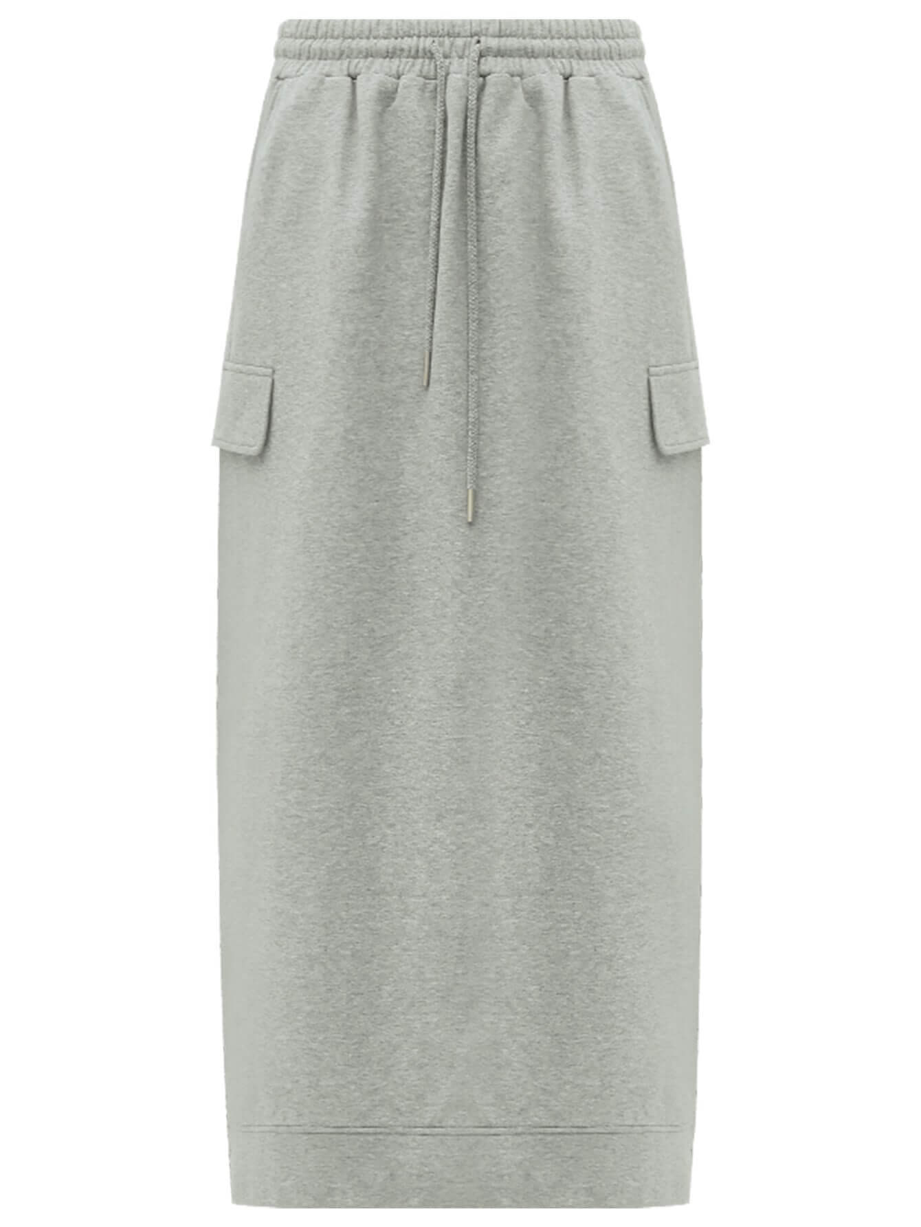ultimate grey drawstring midi skirt all grey 4