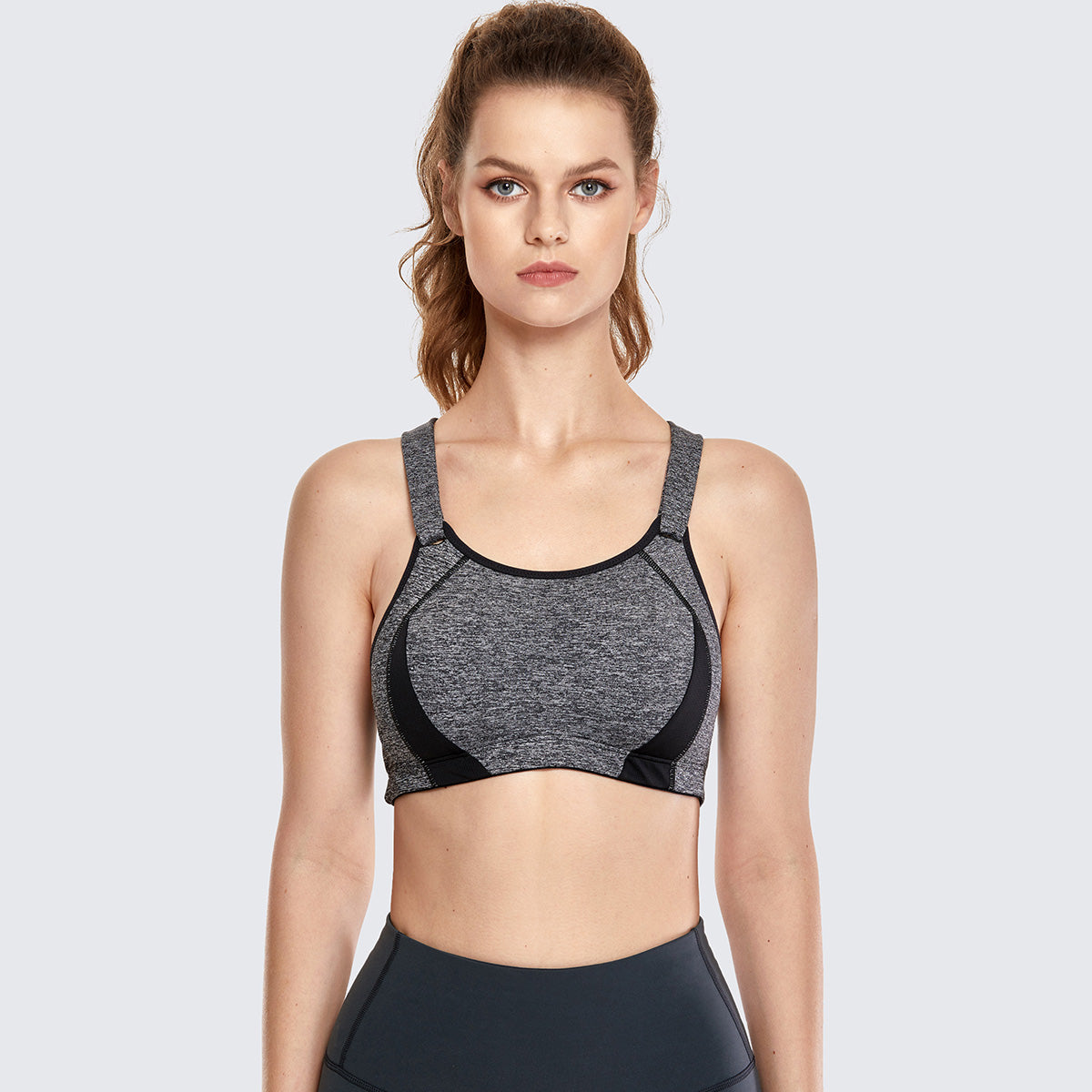 ultra max high performance padded wireless sports bra all grey 1