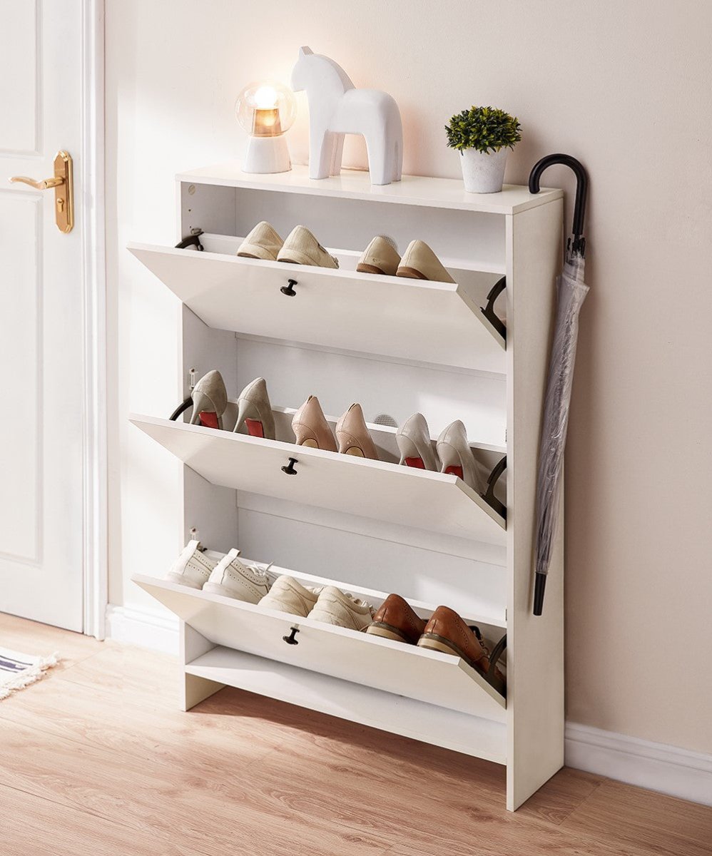 Ultra - Slim Entryway Flip Shoe Cabinet - 0cm