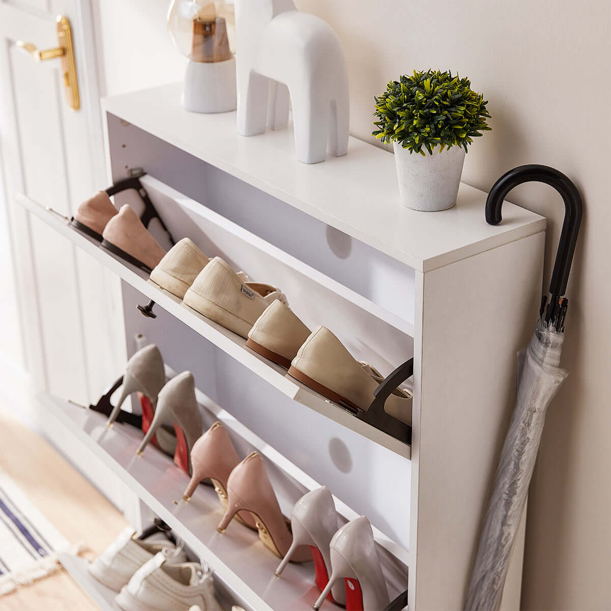 ultra slim entryway flip shoe cabinet all 4